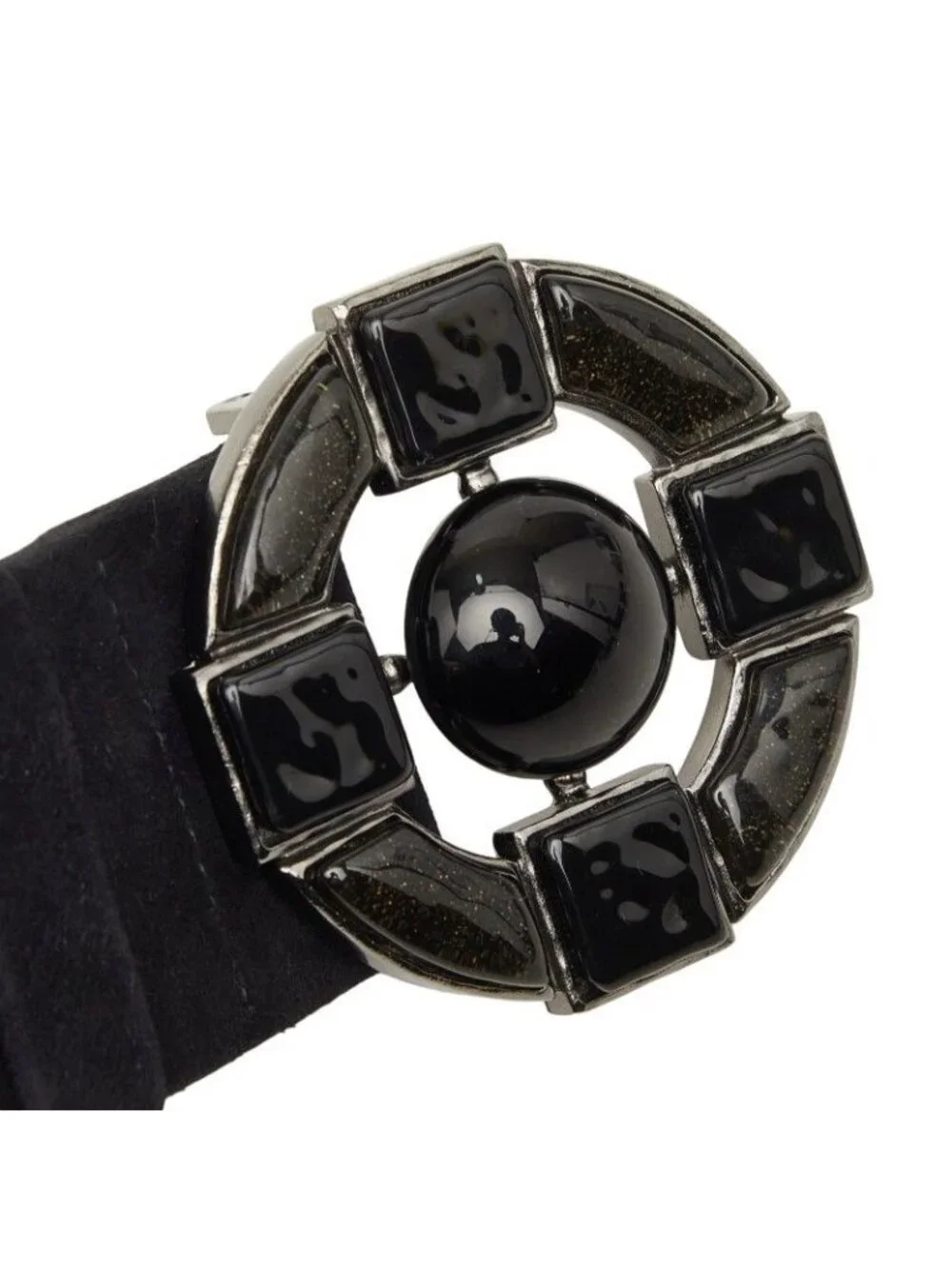 ★SOLD★ Chanel Belt 80 32 Black Suede Color Stone - Picture 4 of 7